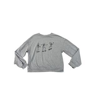 Skateboarding Skeleton Halloween Crewneck Sweatshirt Sz L SHEIN
